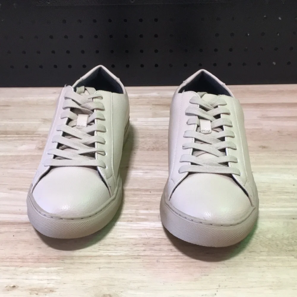 New WB Alfani Men’s Beige Leather Low-Top Sneakers